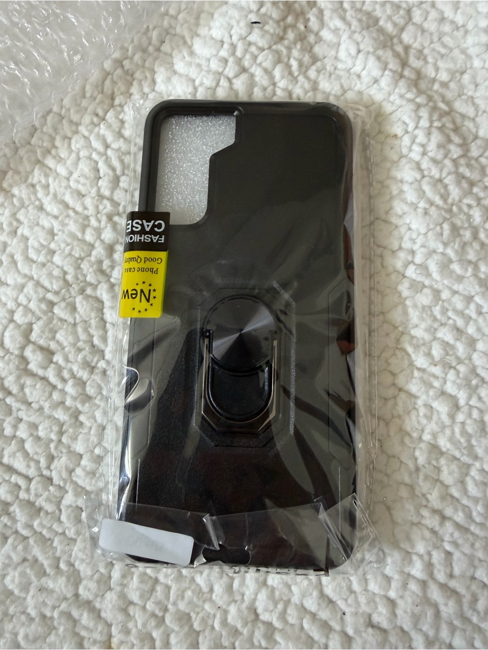Samsung Black Rugged Case with Built-in Rotating Ring Stand